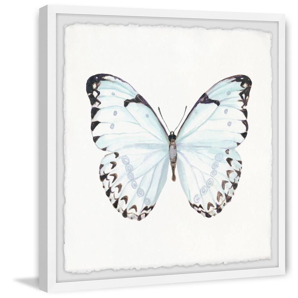 Blue Wings III Framed Painting Print - Home Wall Art Decor - Translucent Blue Abstract Print