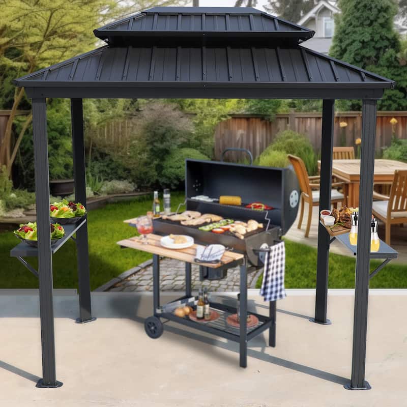 Kozyard Andra 8'X5' Soft Top Barbecue Grill Canopy with LED lights