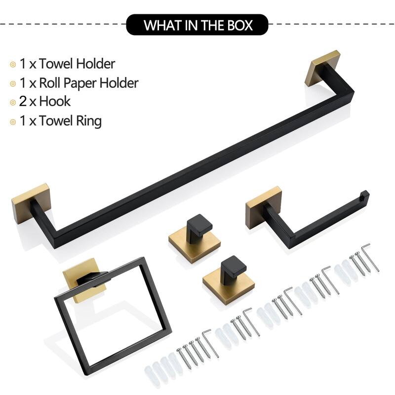 Topcraft Wall Mounted Stainless Steel Bathroom Accessory Set of 5