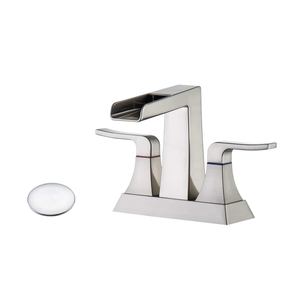 Topcraft Two Handle Waterfall Bathroom Faucet with Pop-Up Drainer