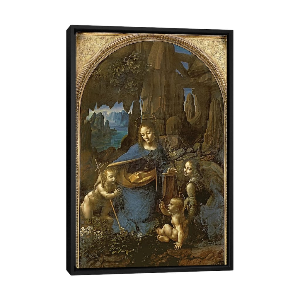 iCanvas "The Virgin of the Rocks " by Leonardo da Vinci Framed Canvas Print