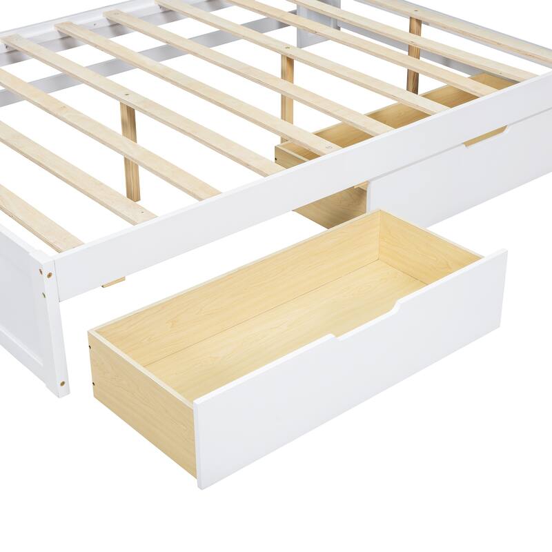 L-shaped Daybed Wooden Corner Sofa Bed Frame with Sliding Doors Bookcase Captains Bed, Upholstered Headboard Built-in Storage