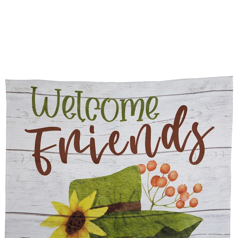 Scarecrow "Welcome Friends" Fall Harvest Outdoor House Flag - 40" x 28"