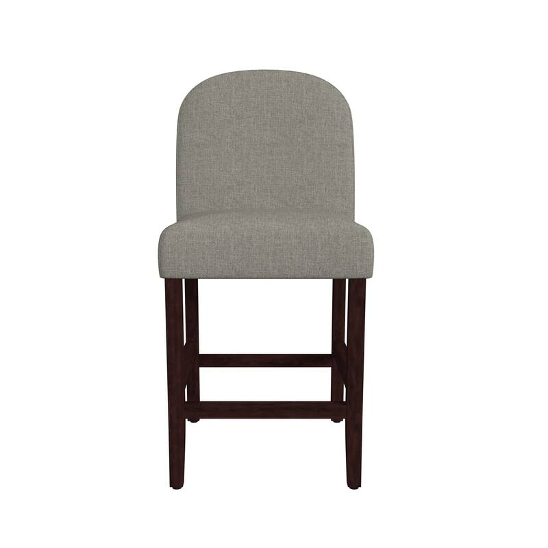 HomePop Rounded back Upholstered Counter stool-Gray Woven