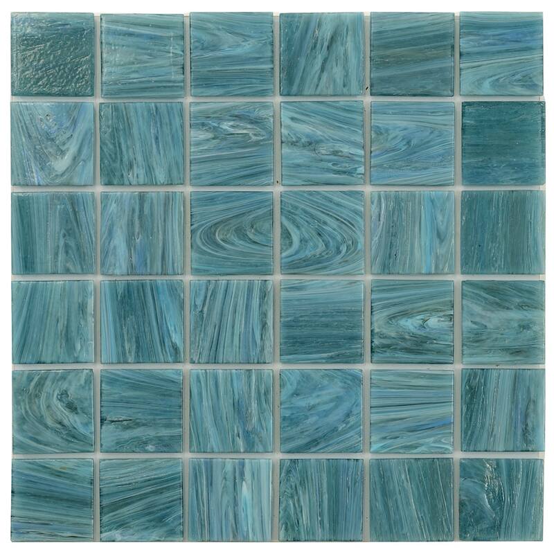 Apollo tile 12" x 12" Celestial Glossy Yale Blue Glass Tile (10 sq ft/case) - 10 Pack