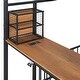 preview thumbnail 8 of 16, Black Twin Size Metal Bed Frame with Desk, House Bed with Shelves and USB Ports