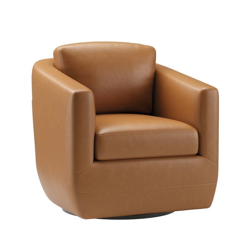 Velvet Barrel Swivel Chair - Round Bouclé Accent with Brass Base, Ready-to-Use for Living Rooms & Reading Corners