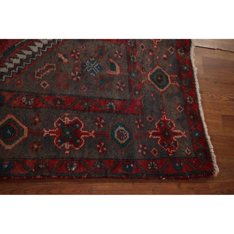 Tribal Heriz Persian Vintage Runner Rug Handmade Wool Carpet - 3'9" x 11'11"