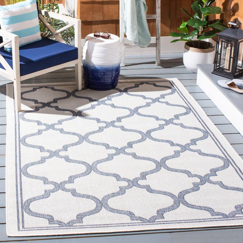 Martha Stewart by SAFAVIEH Washable Iemy Indoor/ Outdoor Waterproof Rug - 9' x 12' - Silver/Grey