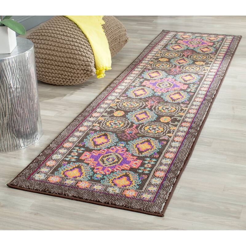 SAFAVIEH Monaco Gerrianne Boho Rug - 2'2" x 6' Runner - Brown/Multi