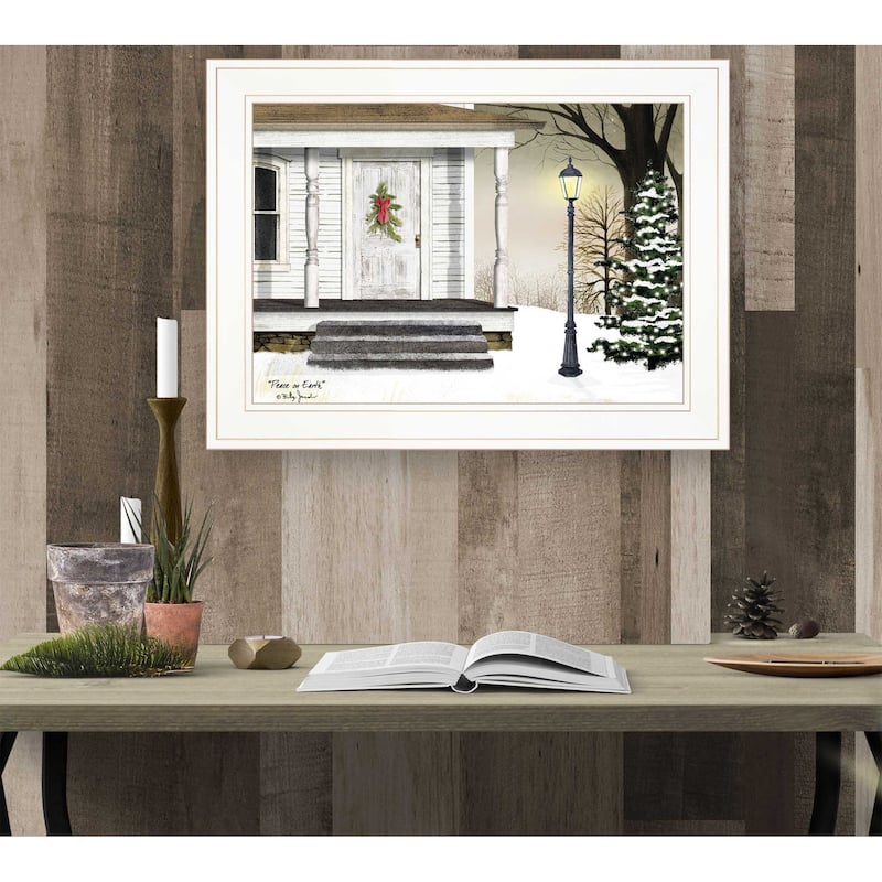 TrendyDecor4U Traditional "Peace on Earth" Framed Print Wall Art by Billy Jacobs