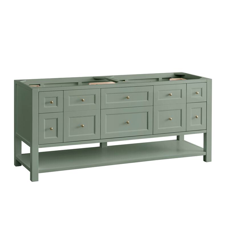 James Martin Vanities Breckenridge 72" Double Vanity, Smokey Celadon - No Top