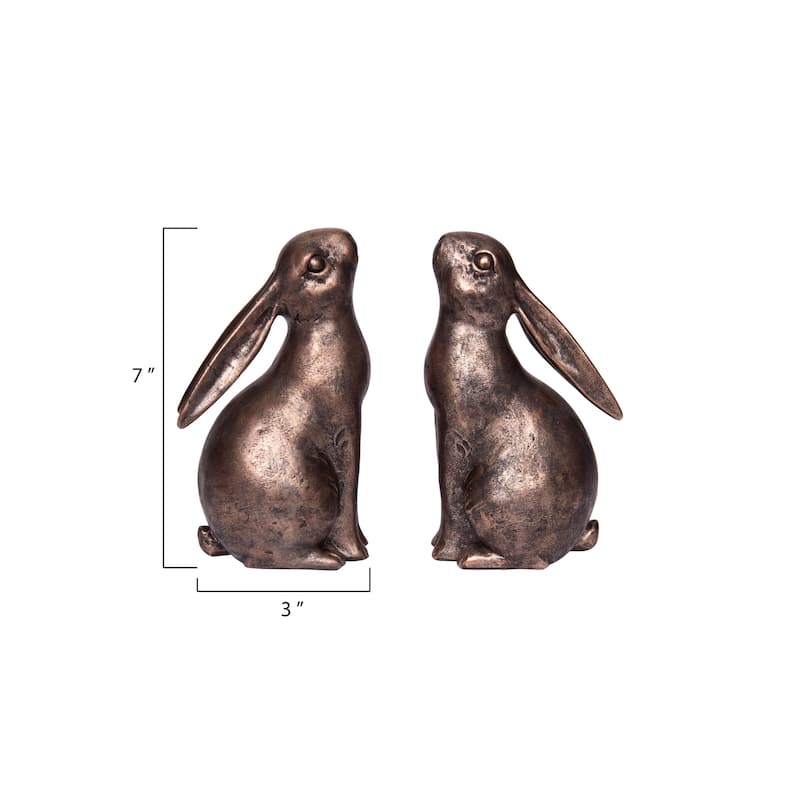 Charming Resin Rabbit Bookends - 7.5"L x 3.3"W x 6.5"H
