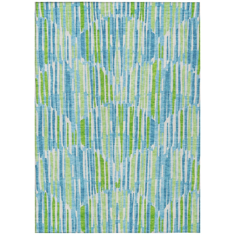 HomeRoots Abstract Transitional Rectangle Outdoor Rug - 5' X 8'