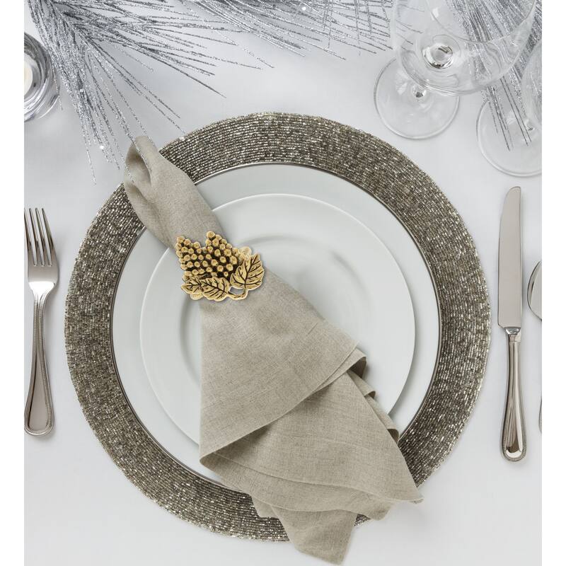 KitchaBon Grapes Gold Napkin Rings for Table Decor - Set of 6 - 2.4 x 2 x 1.65 inches