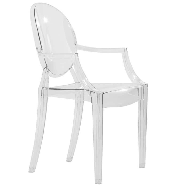 LeisureMod Carroll Modern Acrylic Chair - Clear - 36 x 36.38 x 16.63
