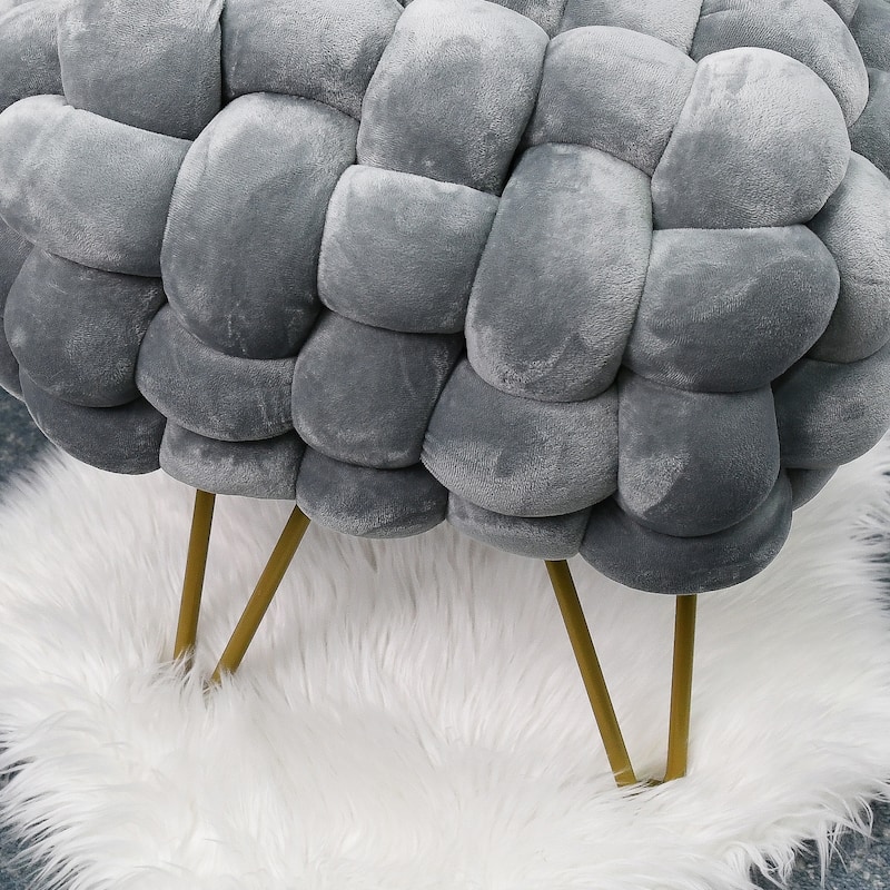 Velvet Pouf Stool 27"x20"x20"