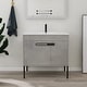 preview thumbnail 51 of 67, Beingnext 24"/30"/36" Bathroom Vanity with Sink, Floating Bathroom Vanity or Freestanding is Optional Conversion 35.98"W x 18.3"D x 35.03"H - Cement Grey