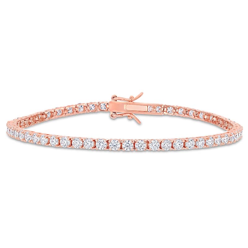 Miadora 5 5/8ct TGW Created Moissanite Tennis Bracelet in Rose Plated Sterling Silver