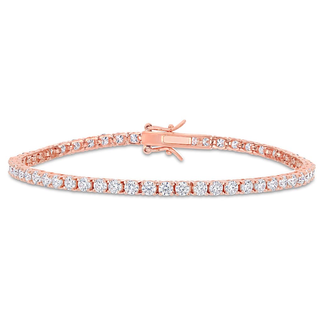 Miadora 5 5/8ct TGW Created Moissanite Tennis Bracelet in Rose Plated Sterling Silver