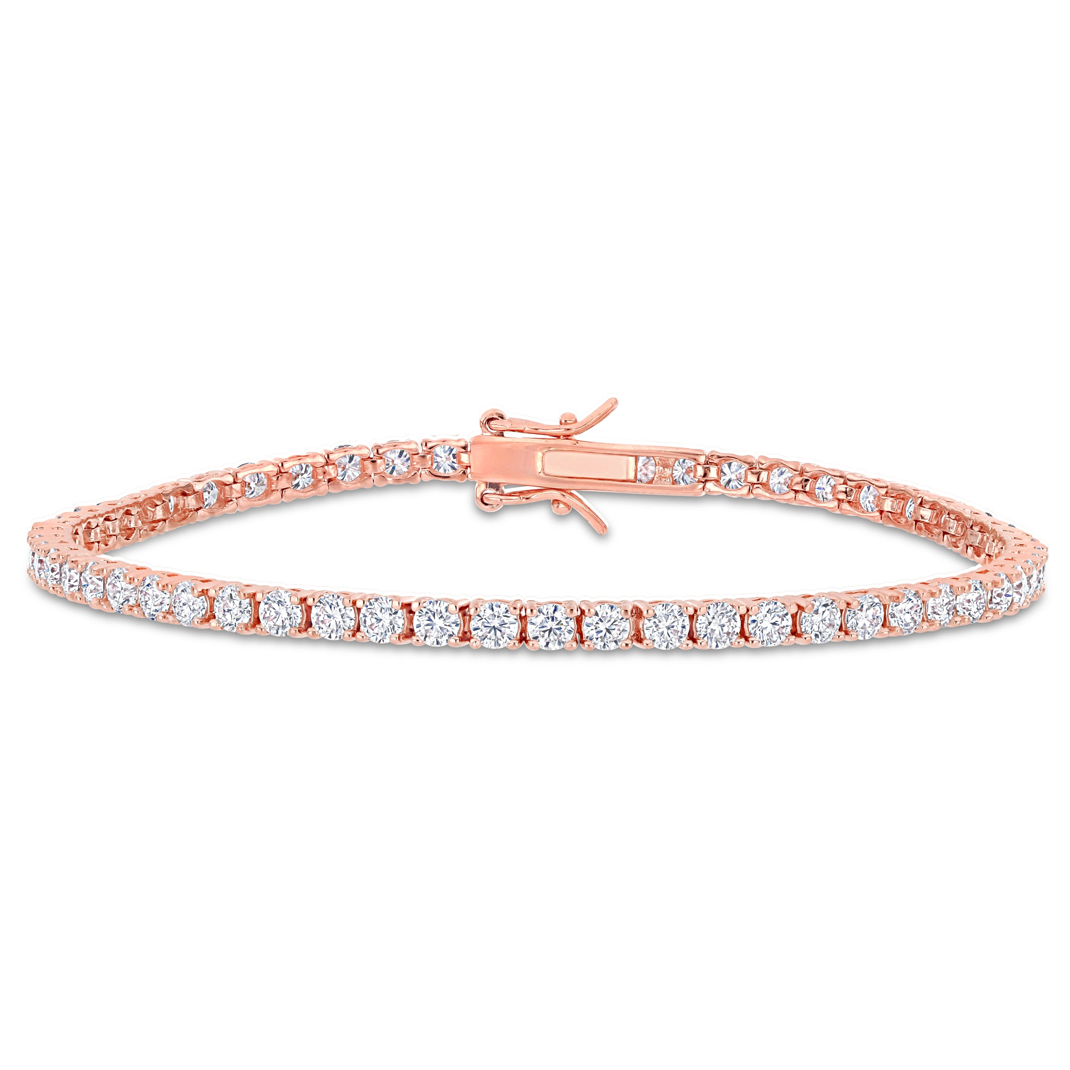 Miadora 5 5/8ct TGW Created Moissanite Tennis Bracelet in Rose Plated Sterling Silver