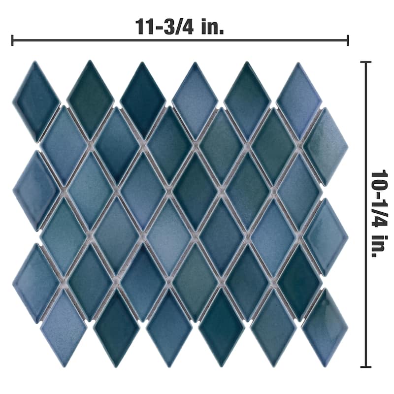 Merola Tile Hudson Kite Aquamarine 10-1/8" x 11-3/4" Porcelain Floor and Wall Tile