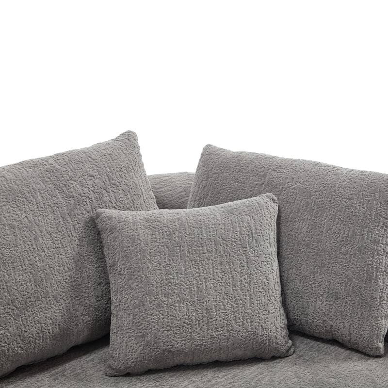 109" Cloud Sectional Couch, Boneless L-Shaped Sofa with Chaise, Corduroy Upholstery, Memory Foam