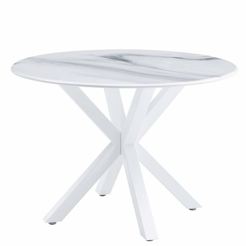Round Mid-century Dining Table for 4-6 people With Pedestal Base