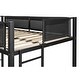 preview thumbnail 10 of 15, Kid Bed Frame Metal Twin over Twin Bunk Bed with Trundle,Wood Slat,2 Side Ladders