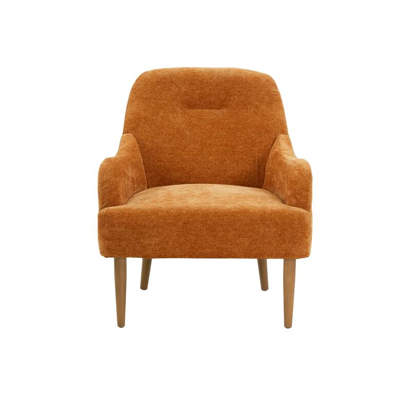 Modern Chenille Accent Chair with Wooden Legs, Set of 1