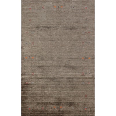 Hand Knotted Oriental 100% Wool Carpet Tribal Tribal Brown Gabbeh Area Rug - 8' 1'' X 5' 0''