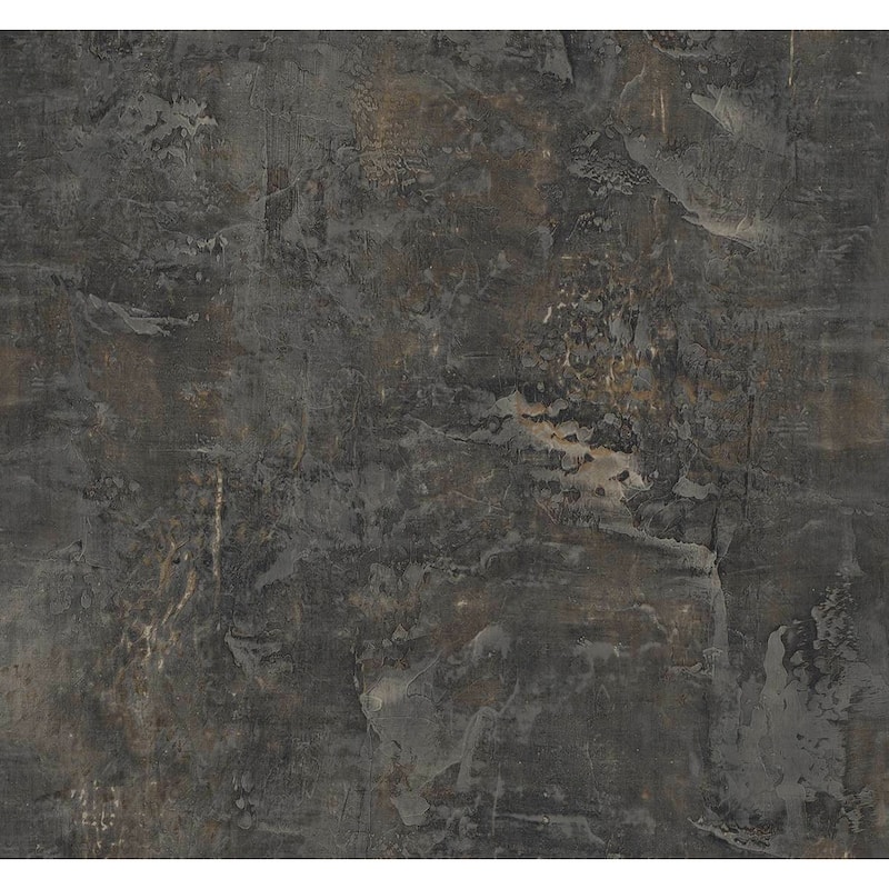 Seabrook Designs Gilmore Faux Unpasted Wallpaper - 27 in. W x 27 ft. L - Espresso & Gold