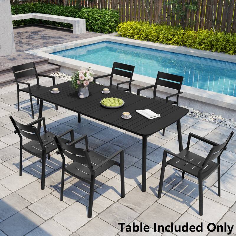 Pellebant Patio Dining Table Rectangular Aluminum Outdoor Table