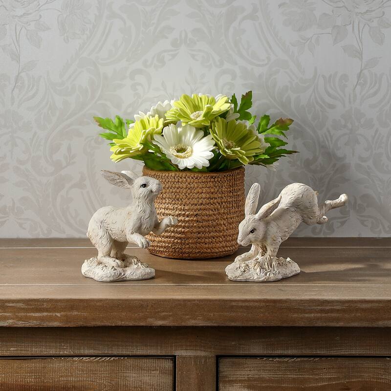 5" Resin Hopping Bunny Set of 2