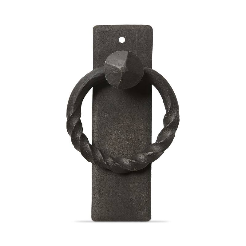 Twisted Forged Black Iron Door Knocker - Summer Holiday Decor - 6.1 in L x 3.5 in W x 0.5 in H - Easy to Clean