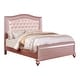 preview thumbnail 9 of 8, Furniture of America Gibson Contemporary Pink 2-Piece Faux Leather Tufted Headboard Panel Bed and Chest Set