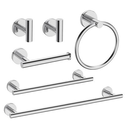 Yulika 6 and 5 Pieces Bathroom Hardware Set Stainless Steel Bath Towel Bar Set for Wall Mounted