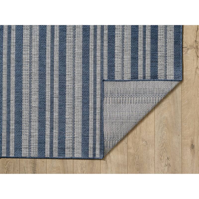 Domani Speak Transitional Stripe Indoor / Outdoor Area Rug