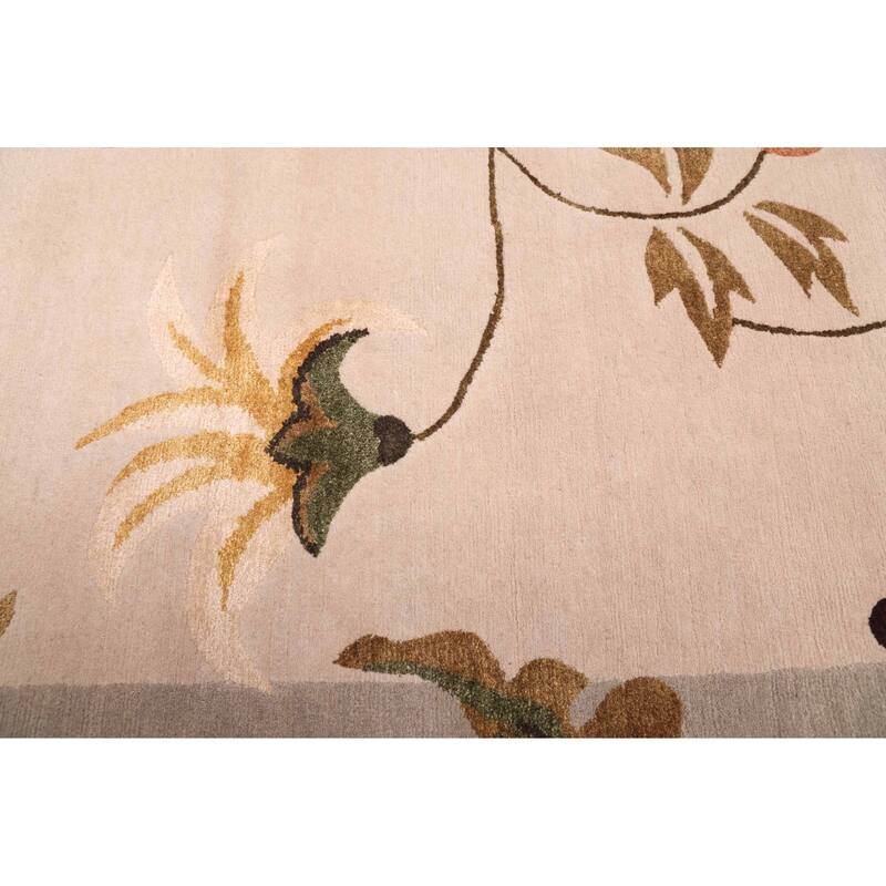 ECARPETGALLERY Hand-knotted Opulence Light Grey Silk, Wool Rug - 8'1 x 9'9