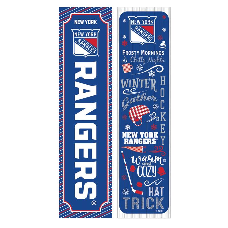 47" Double Sided Seasonal Porch Leaner, New York Rangers - 47" x 11.25"