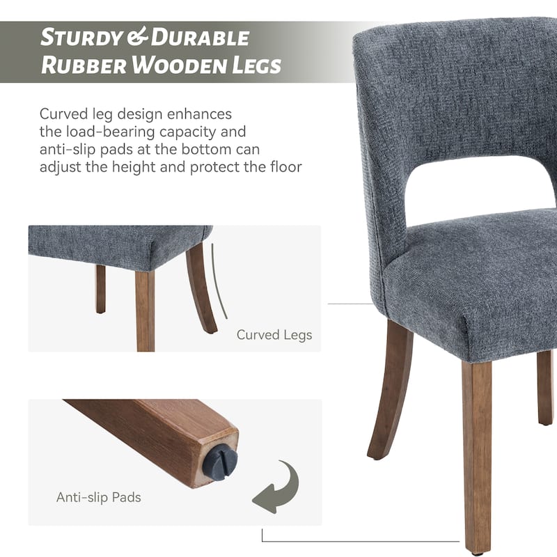 Dining Chairs Set of 2/4/6,Fabric Upholstered Kitchen Chairs with Wood Legs