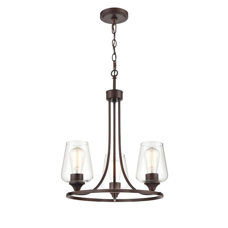 Millennium Lighting Ashford 3 Light Chandelier in Multiple Finishes with Clear Glass Shades