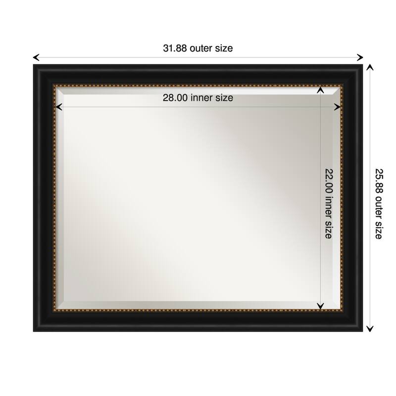 Beveled Wall Mirror - Manhattan Black Frame - Manhattan Black - 32 x 26-inch