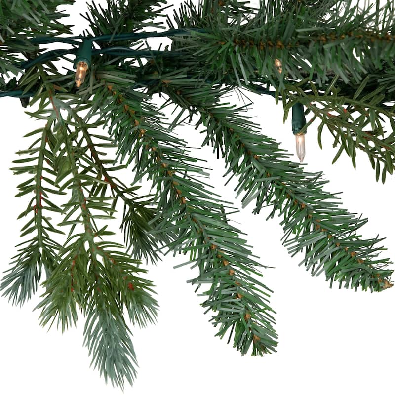 9' x 14" Pre-Lit Blue Spruce Artificial Christmas Garland Clear Lights