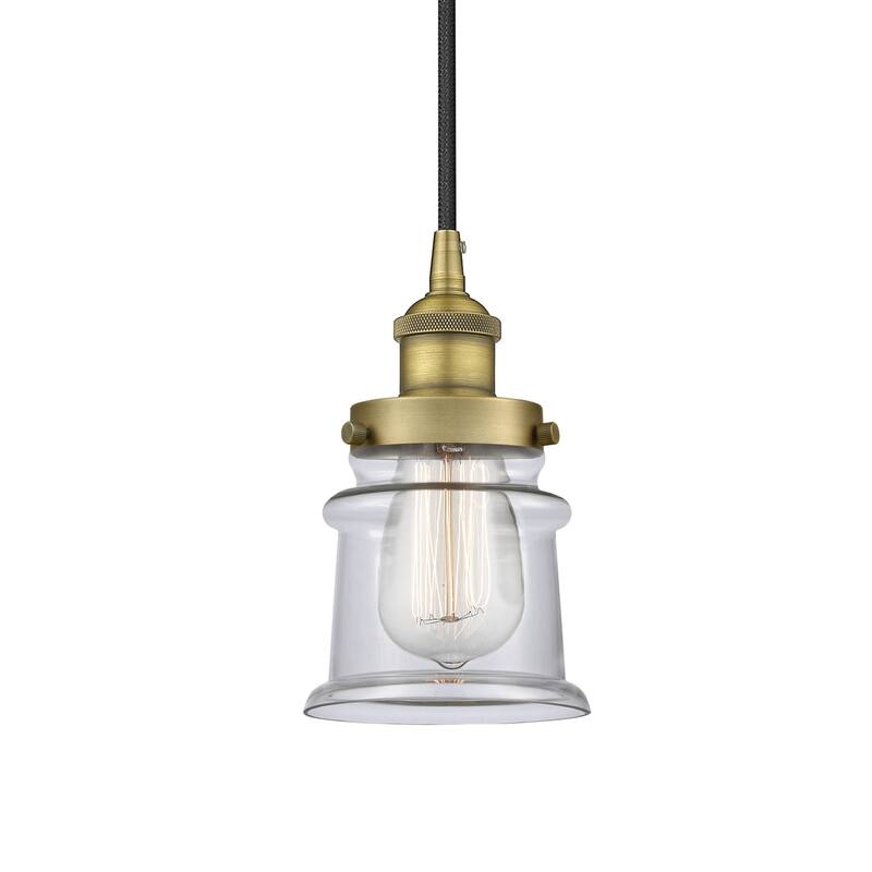 Innovations Lighting 616-1PH-9-5 Canton Pendant Canton 5" Wide Mini - Brushed Brass / Clear