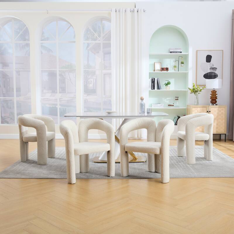 Contemporary Designed Upholstered Accent/Dining Chair /Barrel Side Chairs Kitchen Armchair For Living Room Set Of 2