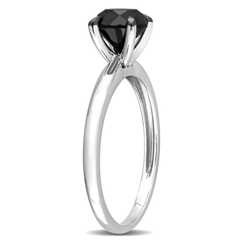 Miadora 1 1/2ct TDW Black Diamond Solitaire Engagement Ring in 14k White Gold