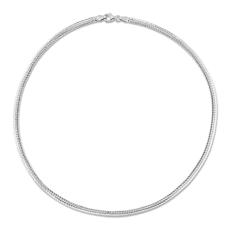 Miadora Sterling Silver Herringbone Chain Necklace