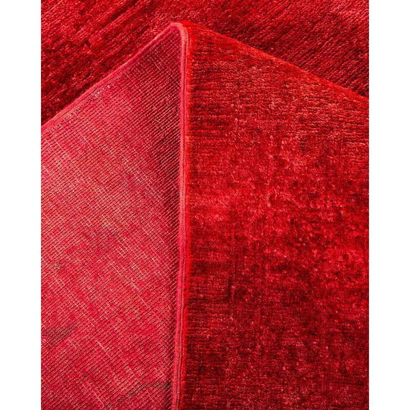 Overton Hand Knotted Wool Vintage Inspired Modern Contemporary Overdyed Red Area Rug - 11' 10" x 14' 9"