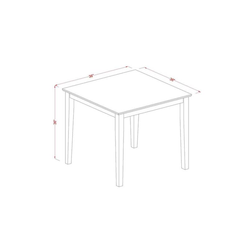 Counter Height Dining Set - 3 Piece Table & Chairs - Modern Kitchen Pub Set - 36x36 Inch - Black & Cherry